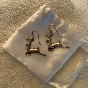 Vintage Sterling 925 Silver Reindeer Earrings
